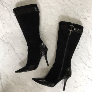 Christian Dior black suede boots